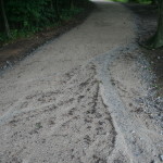 Stav cesty v současnosti po dešti